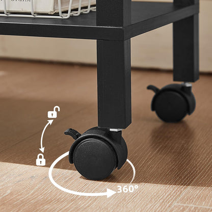 2 Tier Under Desk Printer Stand with Storage, White