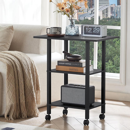 2 Tier Under Desk Printer Stand with Storage, White