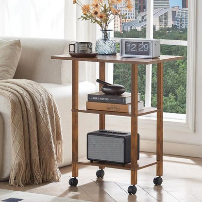 2 Tier Under Desk Printer Stand with Storage, White