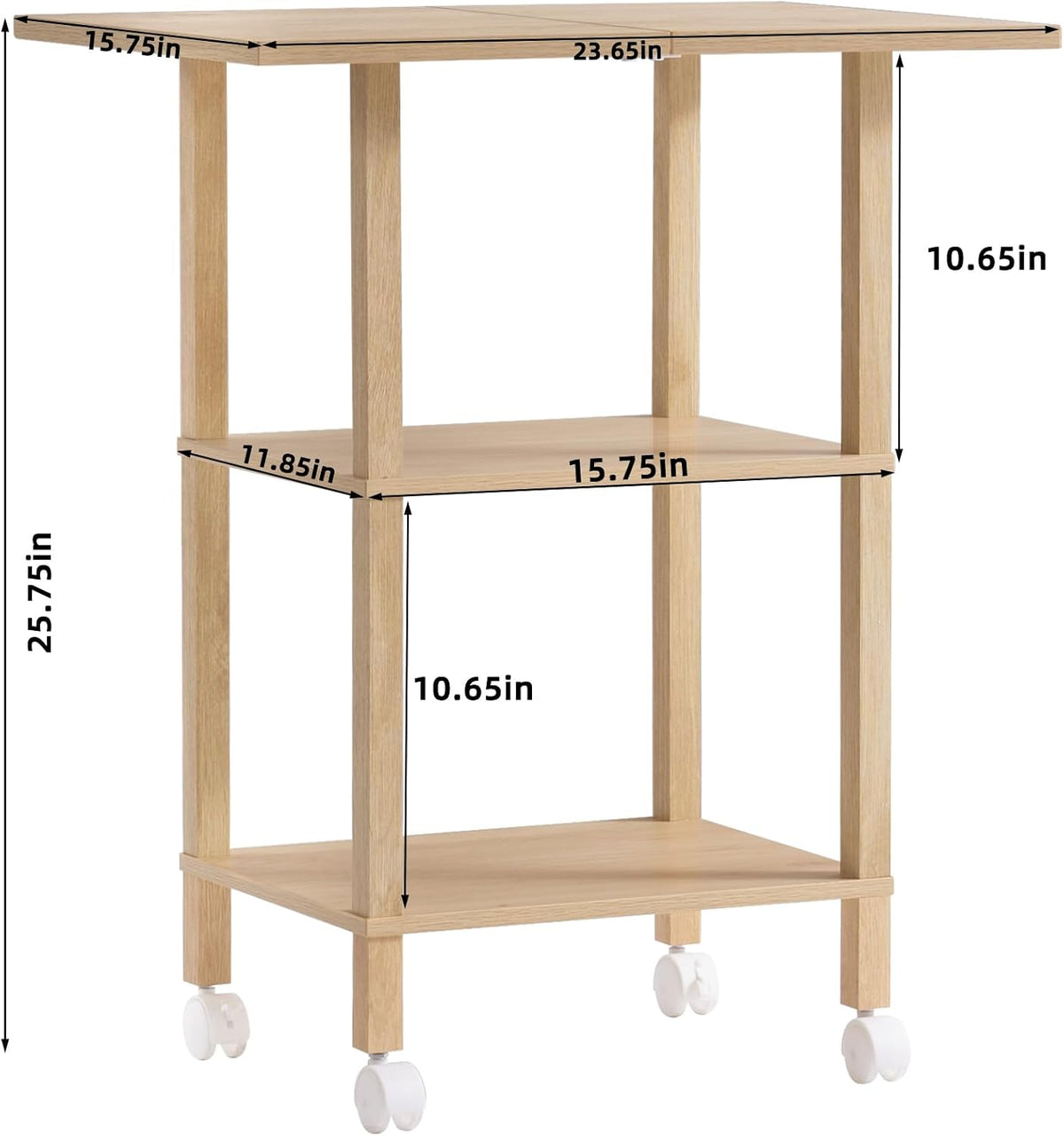 2 Tier Under Desk Printer Stand with Storage, White