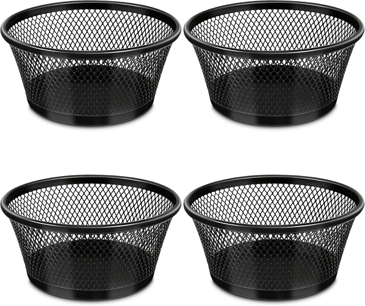 Paper Clip Holder, Paperclip Holders for Desk, 4 Pack Paperclip Holder, Magnetic Paper Clip Holder for Desk, Paper Clip Dispenser, Paper Clip Organizer Office (Black)