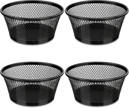 Paper Clip Holder, Paperclip Holders for Desk, 4 Pack Paperclip Holder, Magnetic Paper Clip Holder for Desk, Paper Clip Dispenser, Paper Clip Organizer Office (Black)