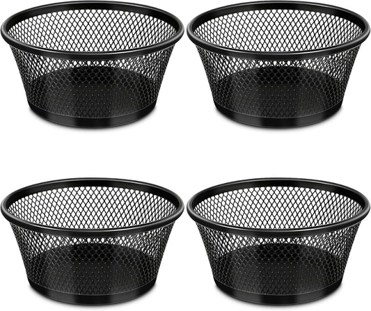 Paper Clip Holder, Paperclip Holders for Desk, 4 Pack Paperclip Holder, Magnetic Paper Clip Holder for Desk, Paper Clip Dispenser, Paper Clip Organizer Office (Black)