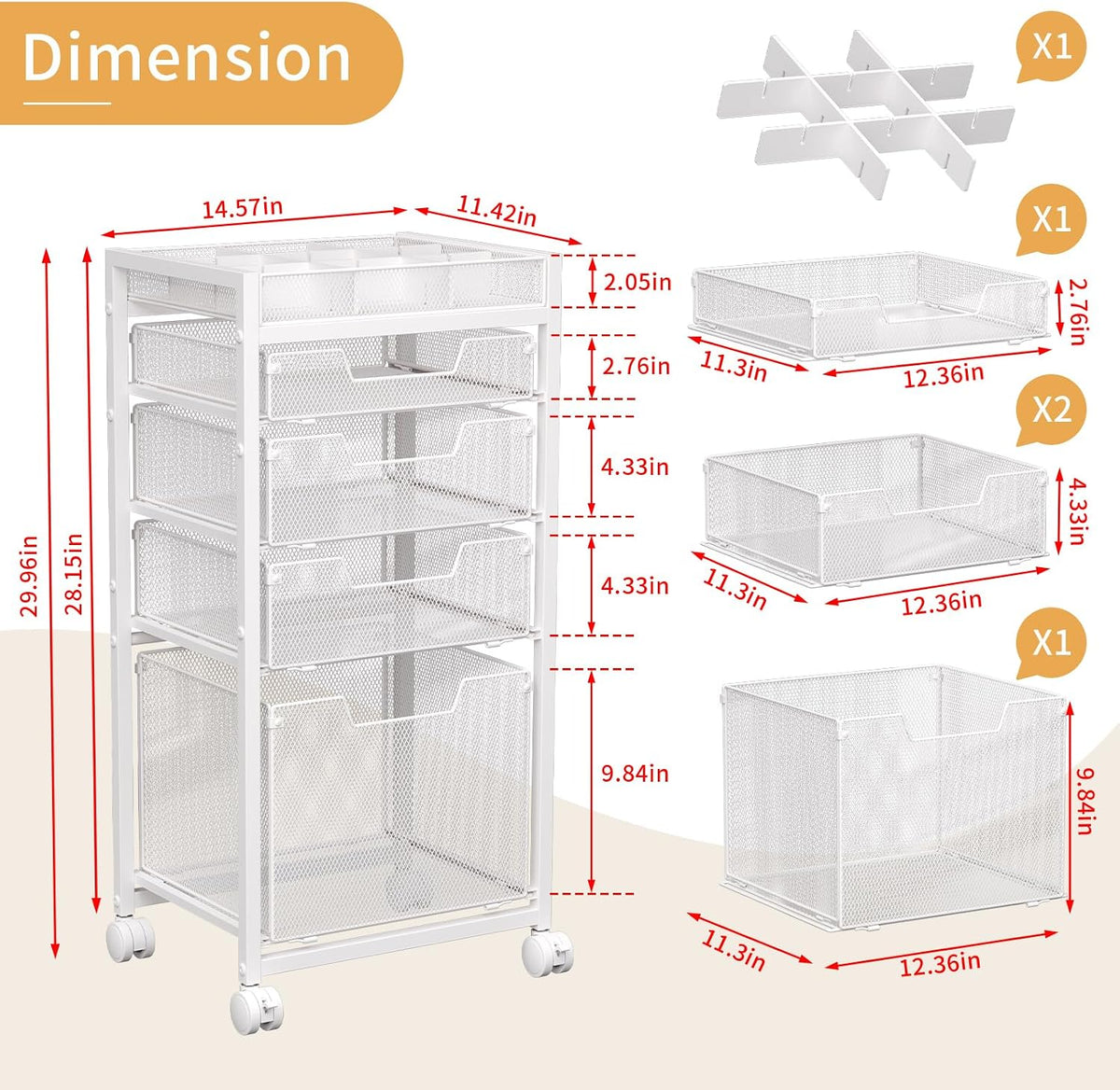 Rolling File Cart with 3 Storage Drawers, Under Desk Filing Cabinet with DIY Divider, Hanging File Folder Organizer on Wheels, Fits A4/Letter Size, Metal Utility Cart for Home Office, Black