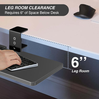 Large Under Desk Rotatable Computer Keyboard and Mouse Tray, Extra Sturdy Desk Swivel Clamp, Ergonomic Keyboard & Mouse Tray for Typing in Home, Office Work, 22.8” x 9.8”