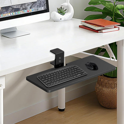 Large Under Desk Rotatable Computer Keyboard and Mouse Tray, Extra Sturdy Desk Swivel Clamp, Ergonomic Keyboard & Mouse Tray for Typing in Home, Office Work, 22.8” x 9.8”