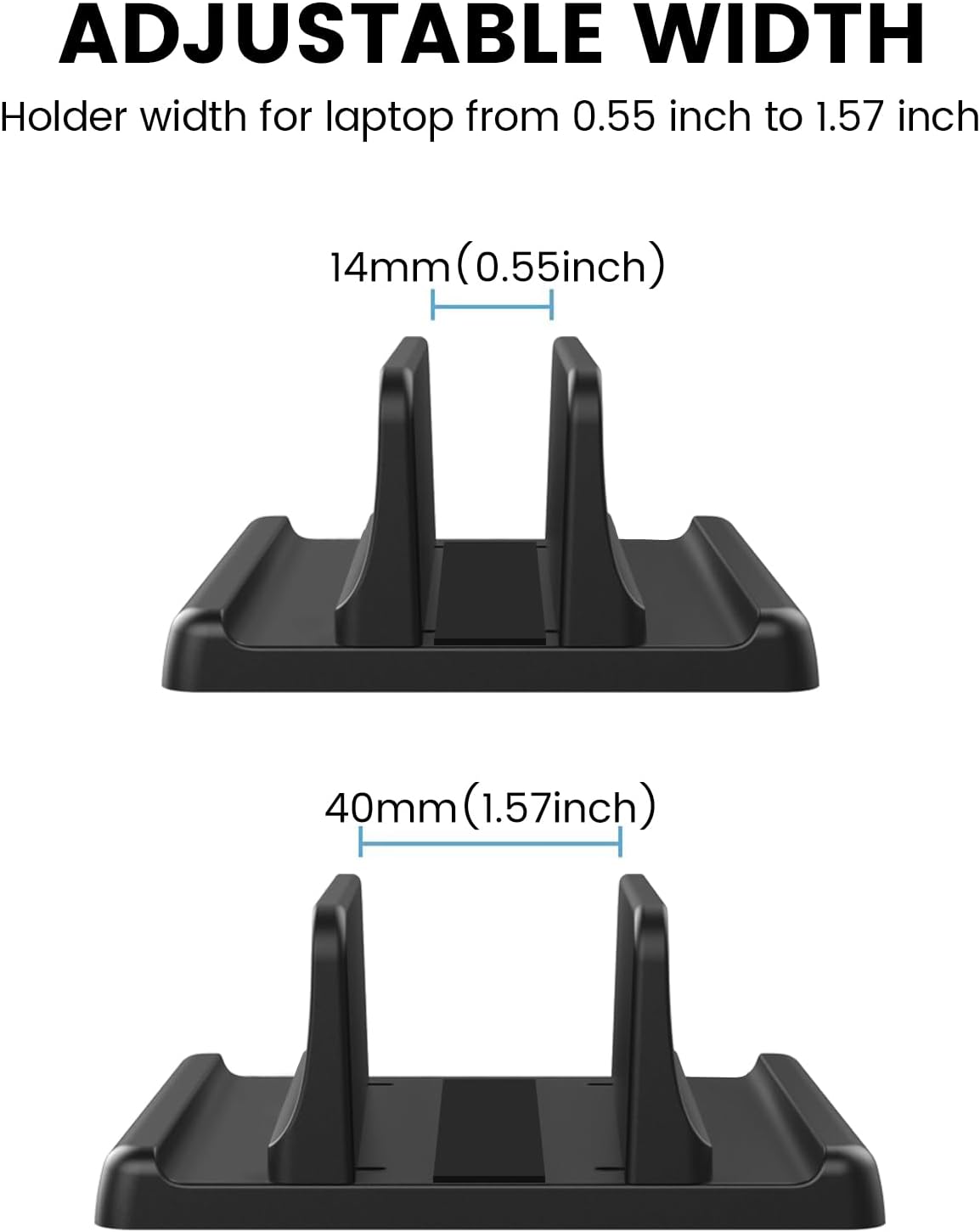 3 in 1 Vertical Laptop Stand Holder,Adjustable ABS Plastic Desktop Notebook Dock,Vertical Laptop Stand Space-Saving for All MacBook/Surface/Samsung/HP/Dell/Chrome Book