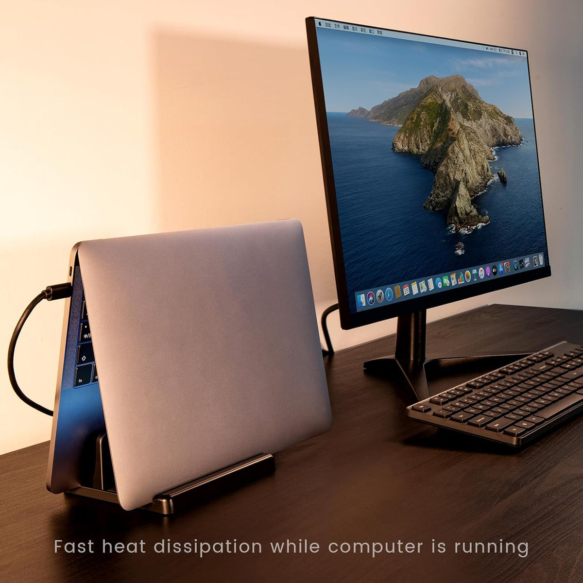 3 in 1 Vertical Laptop Stand Holder,Adjustable ABS Plastic Desktop Notebook Dock,Vertical Laptop Stand Space-Saving for All MacBook/Surface/Samsung/HP/Dell/Chrome Book