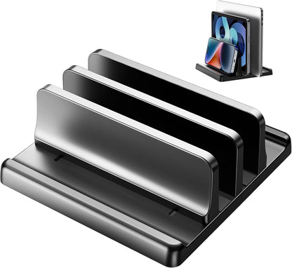 3 in 1 Vertical Laptop Stand Holder,Adjustable ABS Plastic Desktop Notebook Dock,Vertical Laptop Stand Space-Saving for All MacBook/Surface/Samsung/HP/Dell/Chrome Book