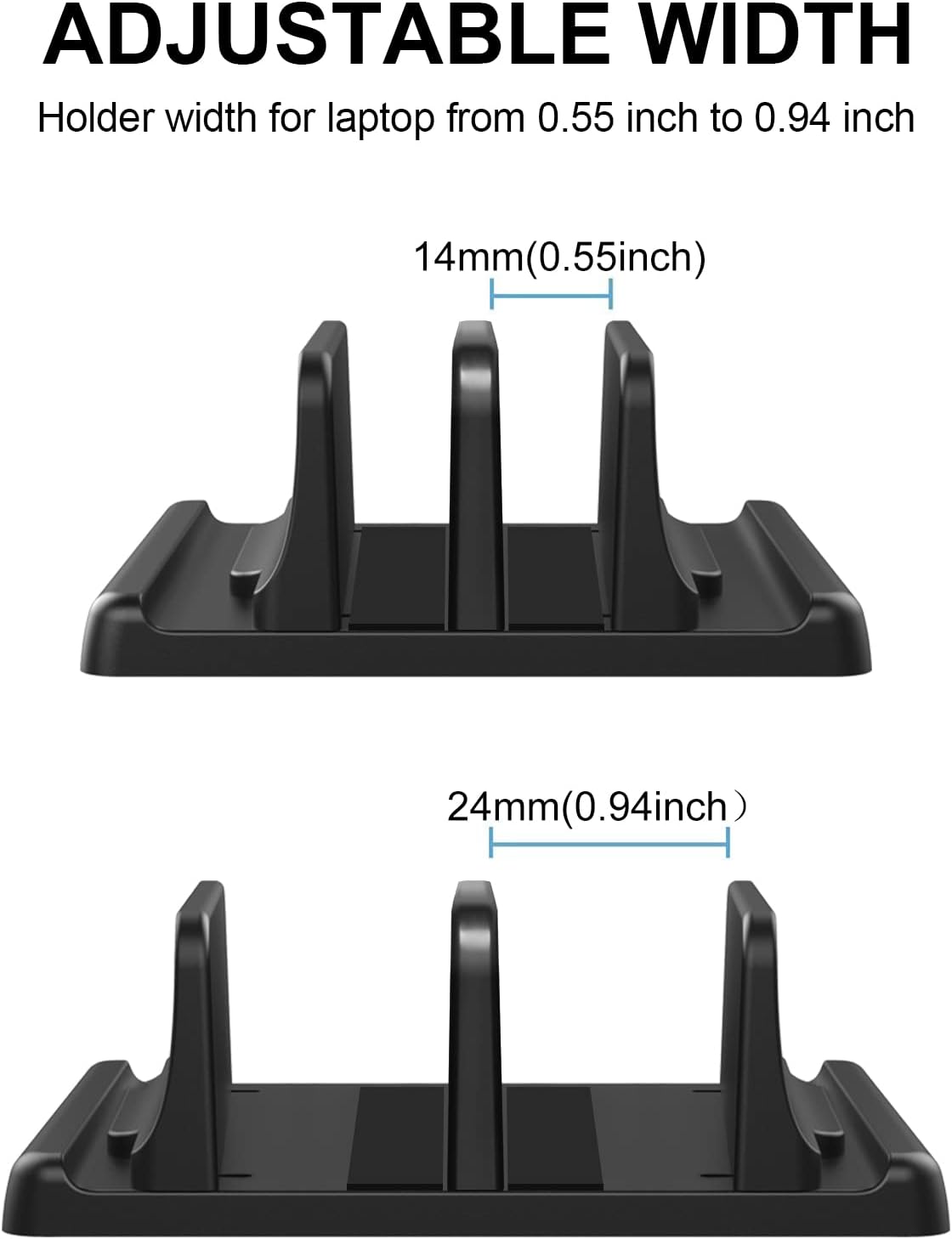 3 in 1 Vertical Laptop Stand Holder,Adjustable ABS Plastic Desktop Notebook Dock,Vertical Laptop Stand Space-Saving for All MacBook/Surface/Samsung/HP/Dell/Chrome Book