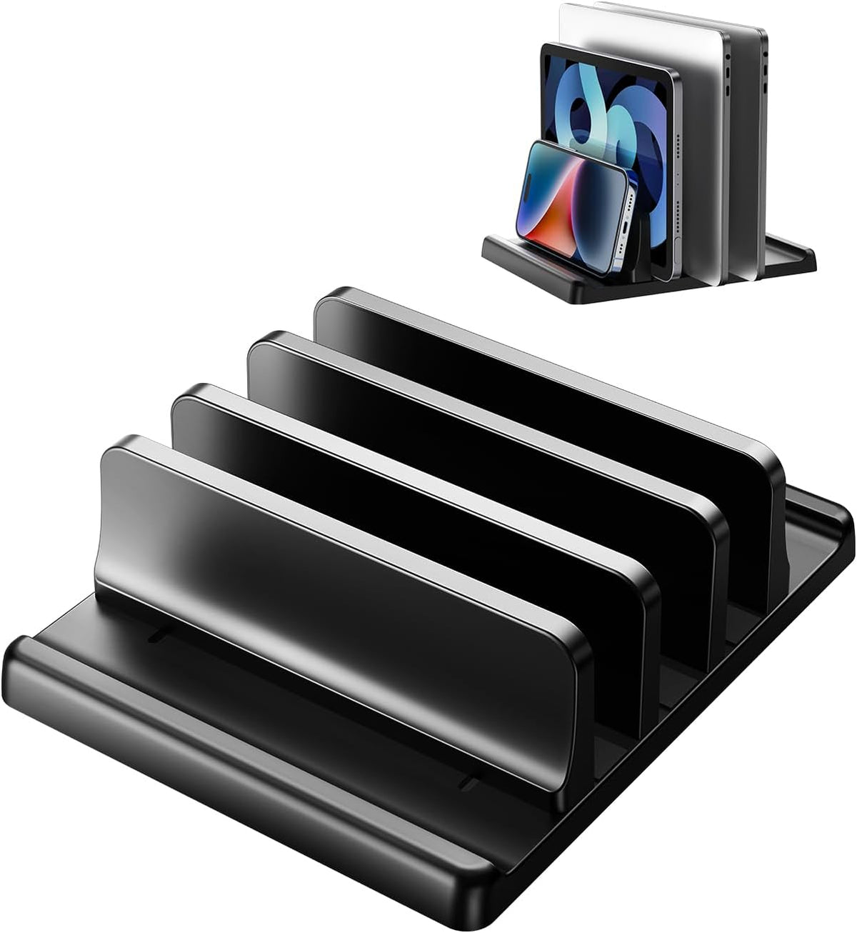 3 in 1 Vertical Laptop Stand Holder,Adjustable ABS Plastic Desktop Notebook Dock,Vertical Laptop Stand Space-Saving for All MacBook/Surface/Samsung/HP/Dell/Chrome Book