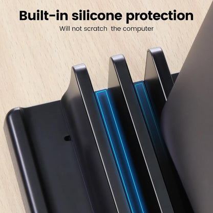 3 in 1 Vertical Laptop Stand Holder,Adjustable ABS Plastic Desktop Notebook Dock,Vertical Laptop Stand Space-Saving for All MacBook/Surface/Samsung/HP/Dell/Chrome Book