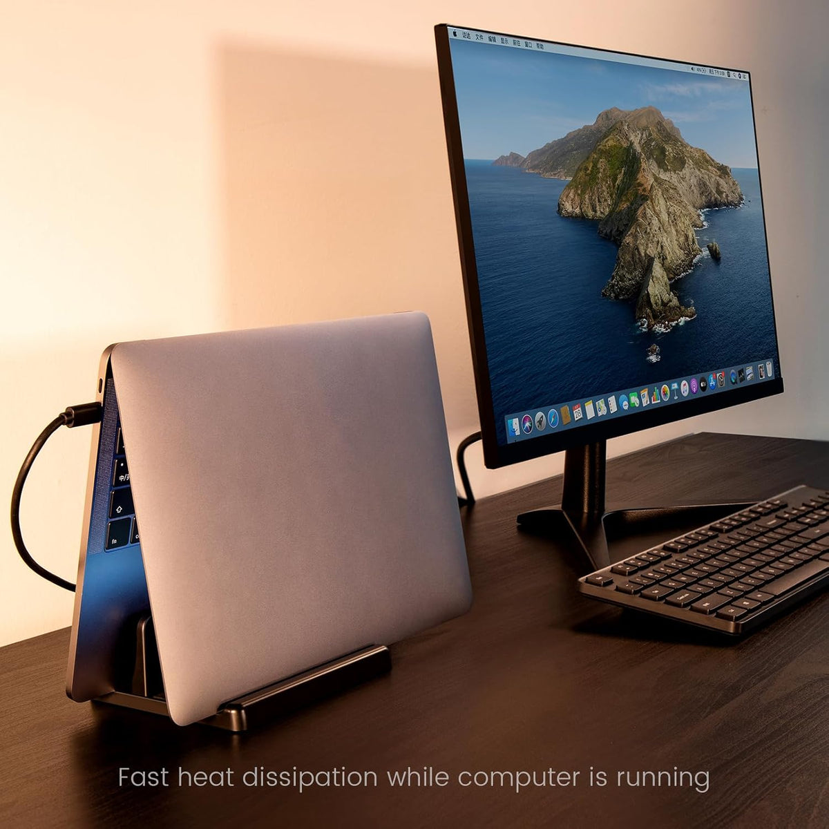 3 in 1 Vertical Laptop Stand Holder,Adjustable ABS Plastic Desktop Notebook Dock,Vertical Laptop Stand Space-Saving for All MacBook/Surface/Samsung/HP/Dell/Chrome Book