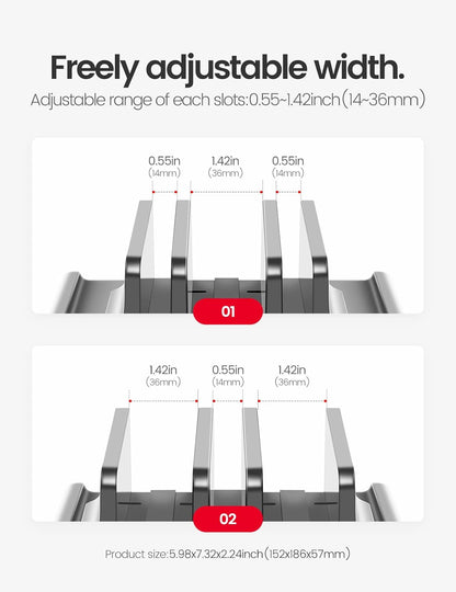 3 in 1 Vertical Laptop Stand Holder,Adjustable ABS Plastic Desktop Notebook Dock,Vertical Laptop Stand Space-Saving for All MacBook/Surface/Samsung/HP/Dell/Chrome Book