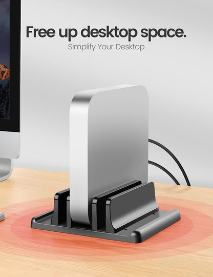 3 in 1 Vertical Laptop Stand Holder,Adjustable ABS Plastic Desktop Notebook Dock,Vertical Laptop Stand Space-Saving for All MacBook/Surface/Samsung/HP/Dell/Chrome Book