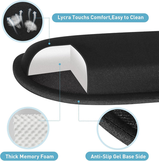 Keyboard Wrist Rest Memory Foam, Easy Typing Pain Relief, Keyboard Mouse Pad Set for Computer, Laptop, Home & Office