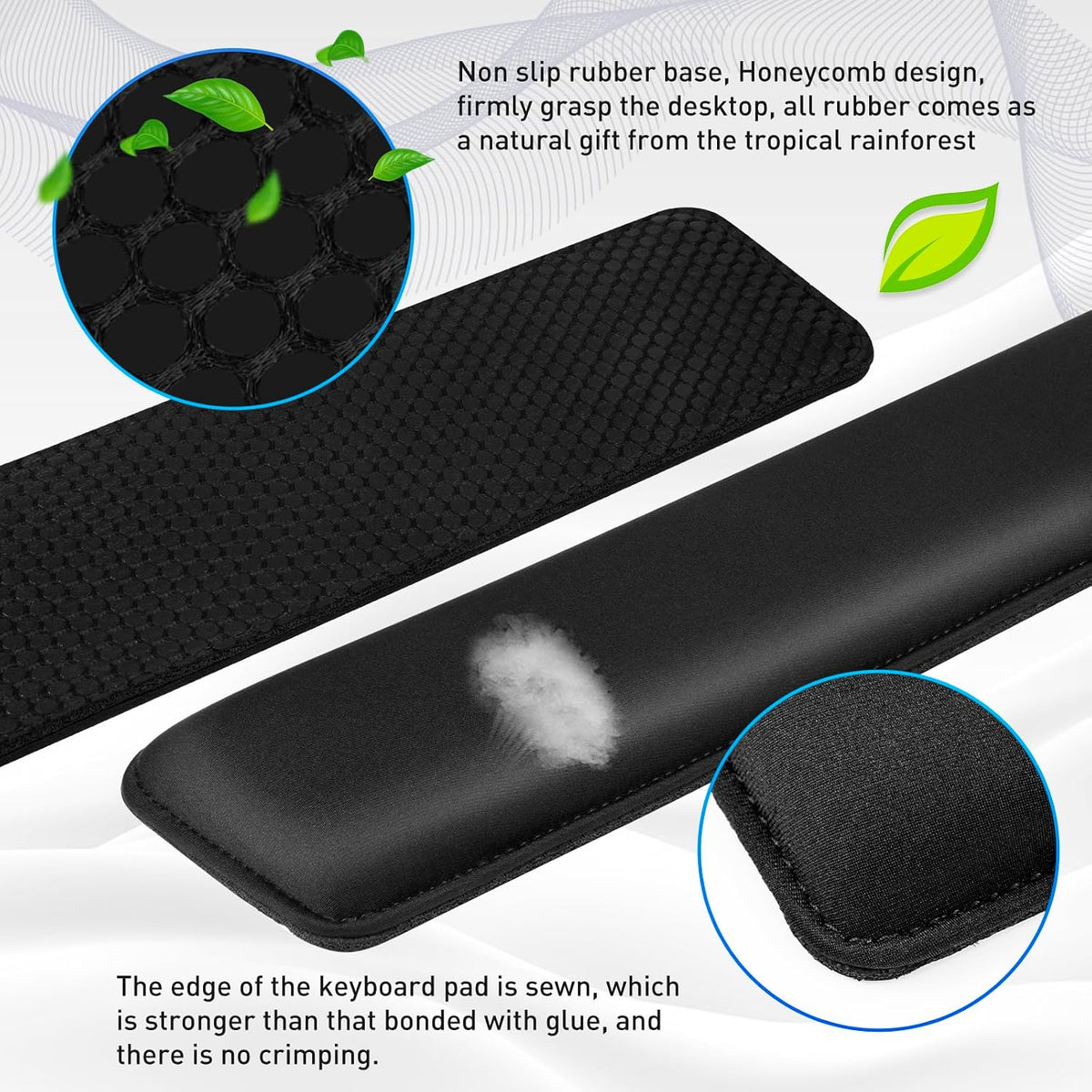 Keyboard Wrist Rest Memory Foam, Easy Typing Pain Relief, Keyboard Mouse Pad Set for Computer, Laptop, Home & Office