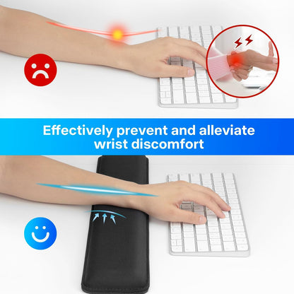 Keyboard Wrist Rest Memory Foam, Easy Typing Pain Relief, Keyboard Mouse Pad Set for Computer, Laptop, Home & Office