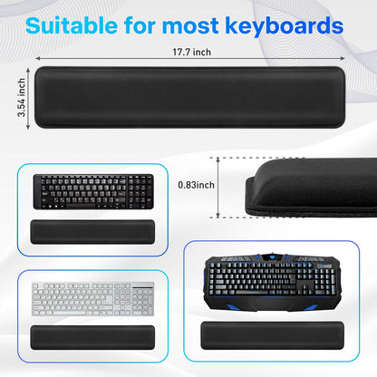 Keyboard Wrist Rest Memory Foam, Easy Typing Pain Relief, Keyboard Mouse Pad Set for Computer, Laptop, Home & Office