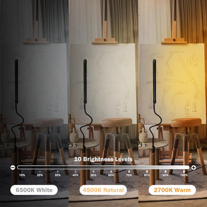 12W LED Desk Lamp with Clamp, Flexible Gooseneck for Home Office
