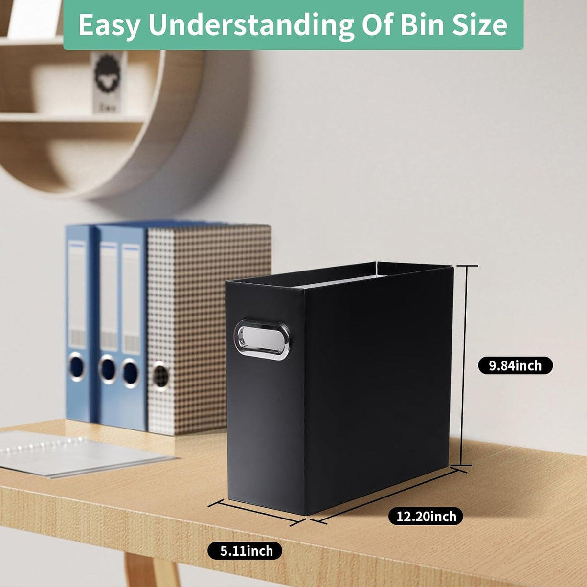 Collapsible File Organizer Box with Handle, Filing Organizer for Home or Office, Small Portable File Box(White)