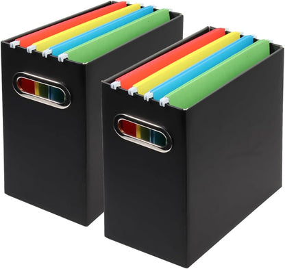 Collapsible File Organizer Box with Handle, Filing Organizer for Home or Office, Small Portable File Box(White)