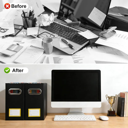 Collapsible File Organizer Box with Handle, Filing Organizer for Home or Office, Small Portable File Box(White)