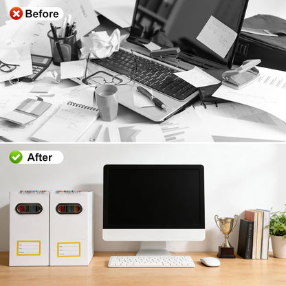 Collapsible File Organizer Box with Handle, Filing Organizer for Home or Office, Small Portable File Box(White)