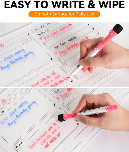 Acrylic Dry Erase to-Do List Board with Top Priorities Notes, 9x13 Desktop Whiteboard Planner with Stand, Daily Task Organizer for Office/Home/School, Includes 3 Dry Erase Markers (White)