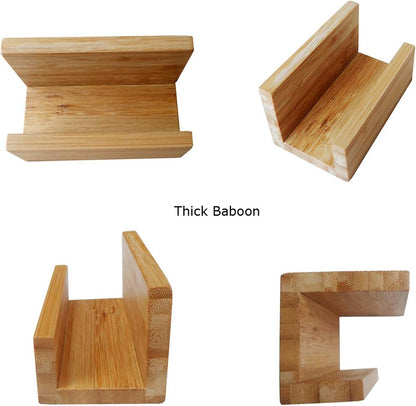1 Pack Bamboo Wood Desktop Business Card Holder for Desk Sturdy Business Card Display Stand for Office Suitable for Men Women