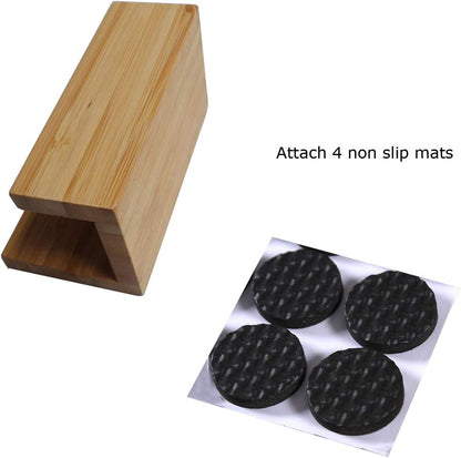 1 Pack Bamboo Wood Desktop Business Card Holder for Desk Sturdy Business Card Display Stand for Office Suitable for Men Women