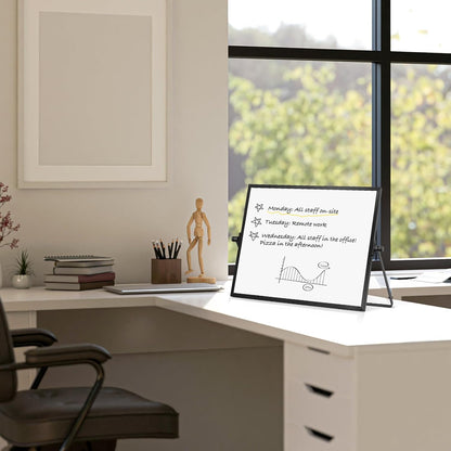 Double-Sided Magnetic White Board with Stand, 16" x 12"