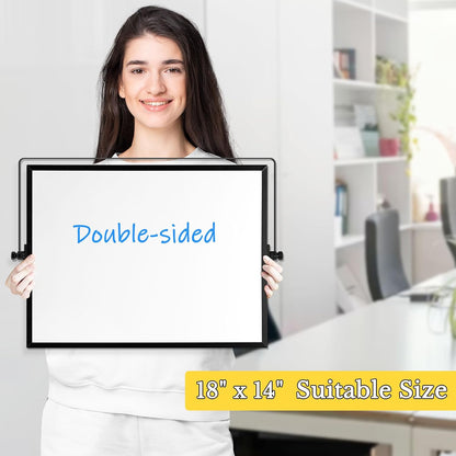 Double-Sided Magnetic White Board with Stand, 16" x 12"