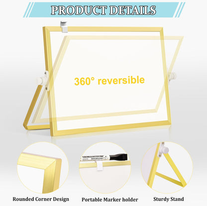 Double-Sided Magnetic White Board with Stand, 16" x 12"