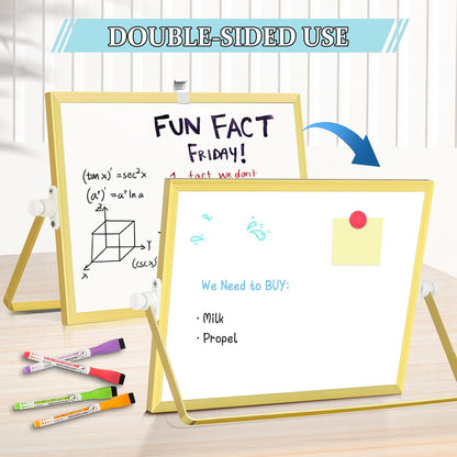 Double-Sided Magnetic White Board with Stand, 16" x 12"