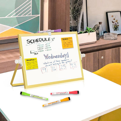 Double-Sided Magnetic White Board with Stand, 16" x 12"