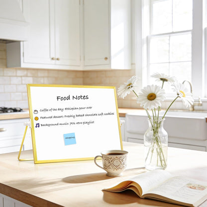 Double-Sided Magnetic White Board with Stand, 16" x 12"