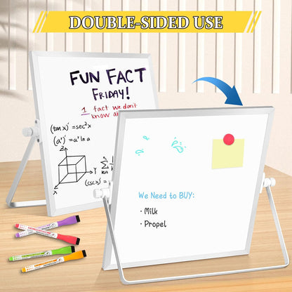 Double-Sided Magnetic White Board with Stand, 16" x 12"