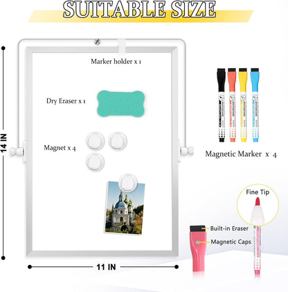 Double-Sided Magnetic White Board with Stand, 16" x 12"