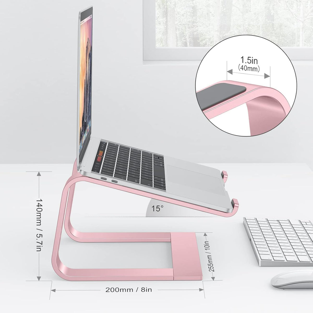Laptop Stand, Detachable Mount for MacBook Air/Pro Dell HP Rose Gold