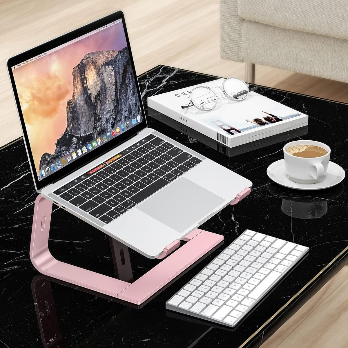 Laptop Stand, Detachable Mount for MacBook Air/Pro Dell HP Rose Gold
