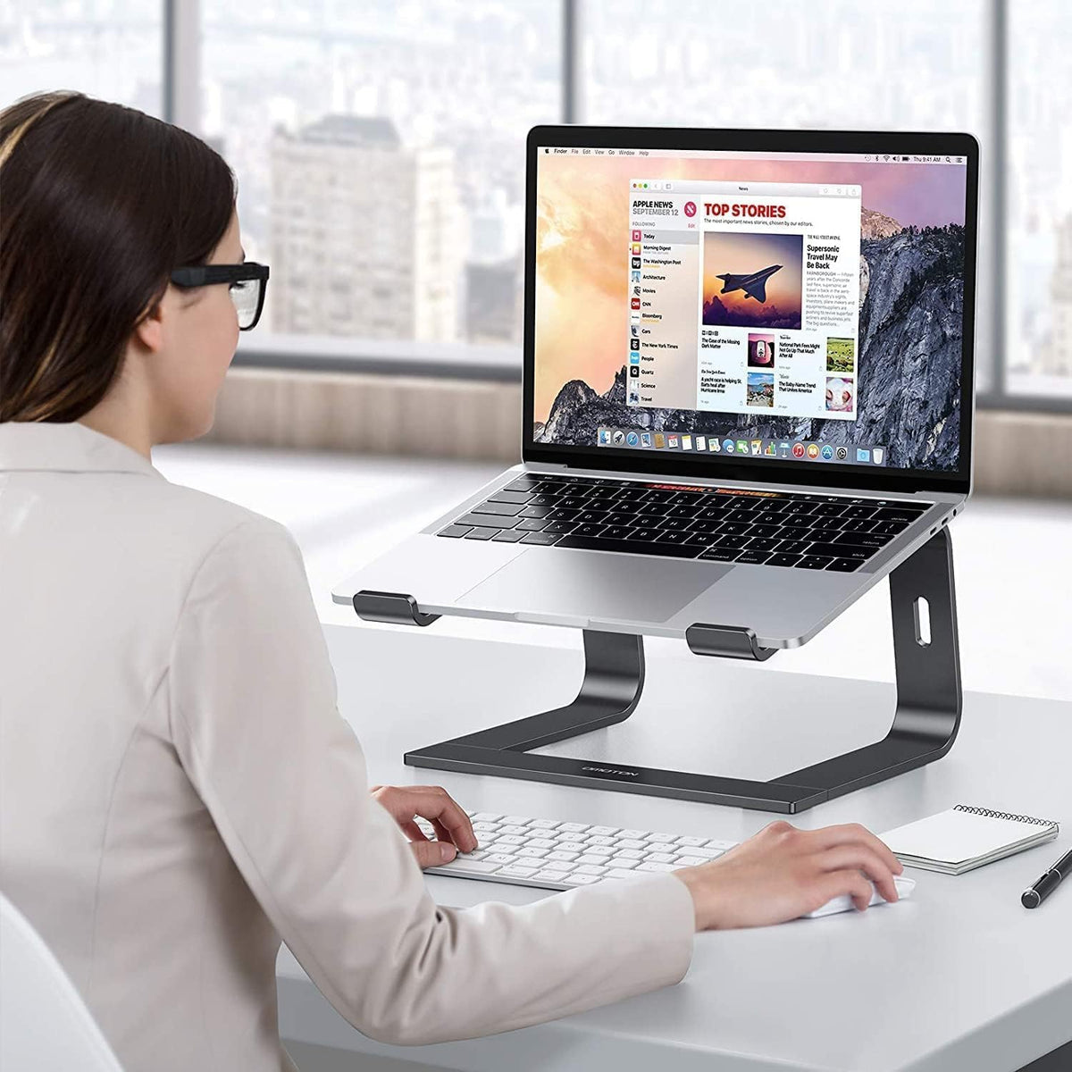 Laptop Stand, Detachable Mount for MacBook Air/Pro Dell HP Rose Gold