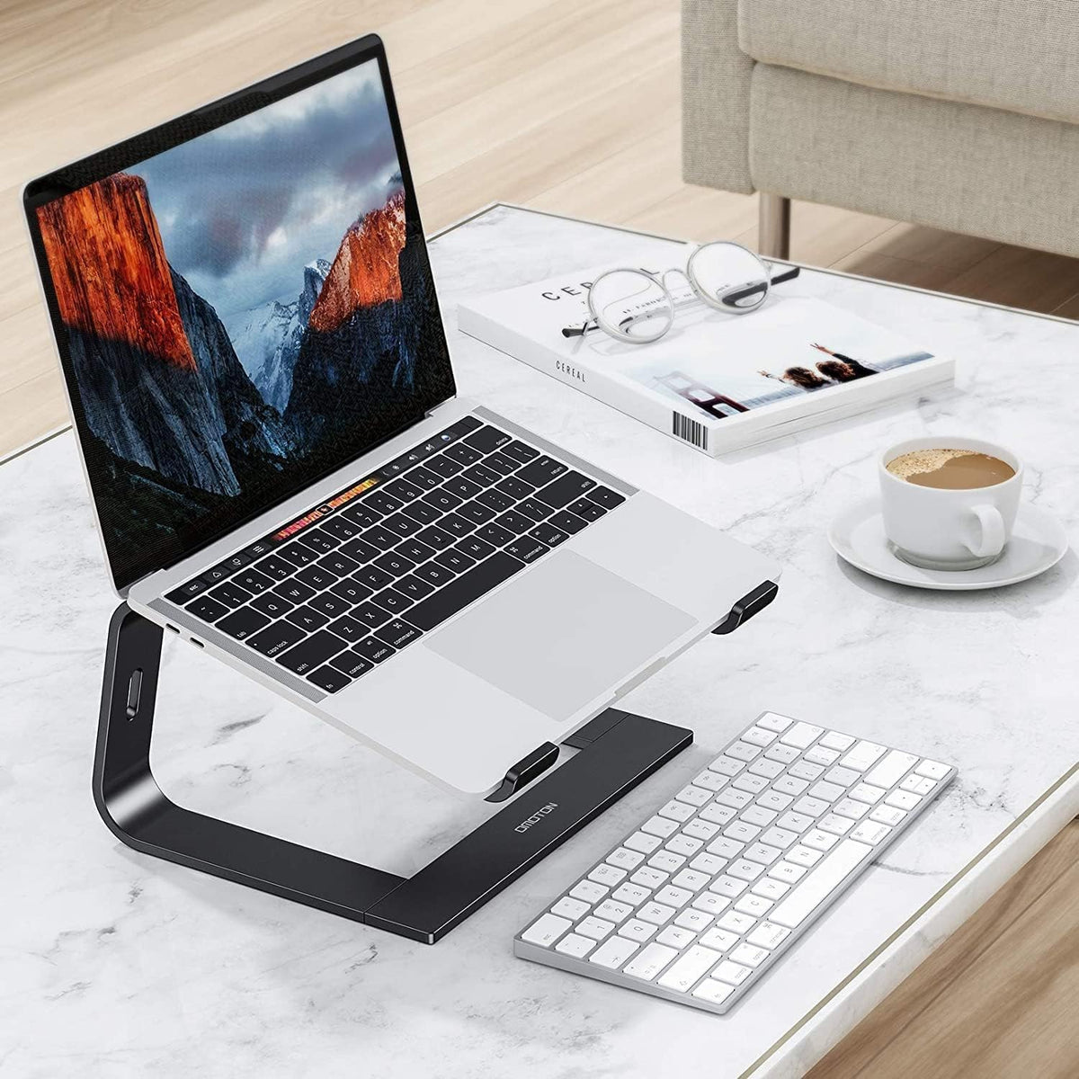 Laptop Stand, Detachable Mount for MacBook Air/Pro Dell HP Rose Gold