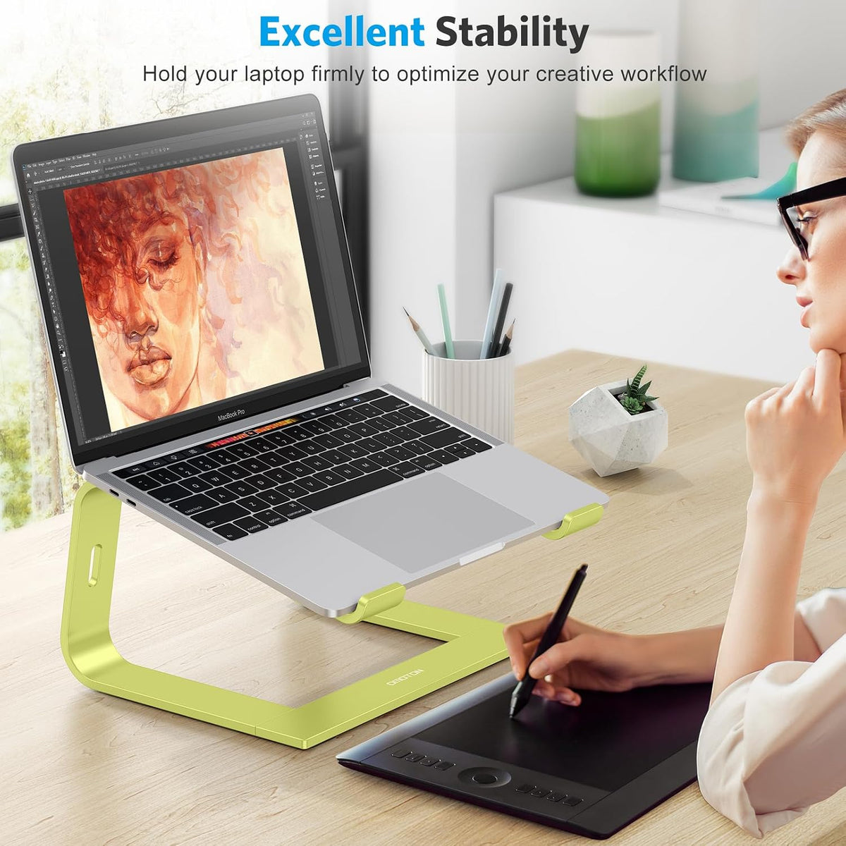 Laptop Stand, Detachable Mount for MacBook Air/Pro Dell HP Rose Gold