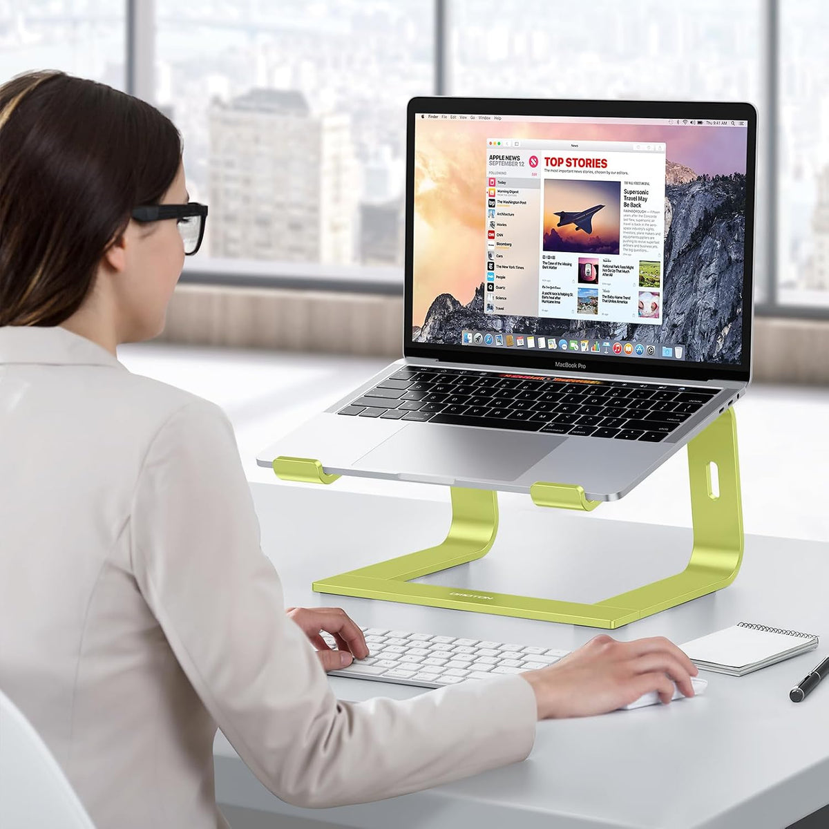 Laptop Stand, Detachable Mount for MacBook Air/Pro Dell HP Rose Gold