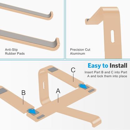 Laptop Stand, Detachable Mount for MacBook Air/Pro Dell HP Rose Gold