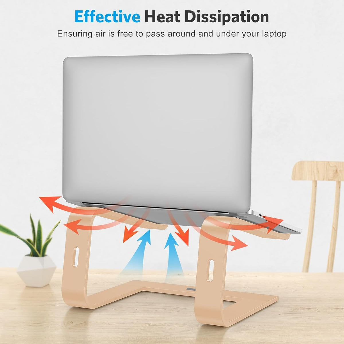 Laptop Stand, Detachable Mount for MacBook Air/Pro Dell HP Rose Gold
