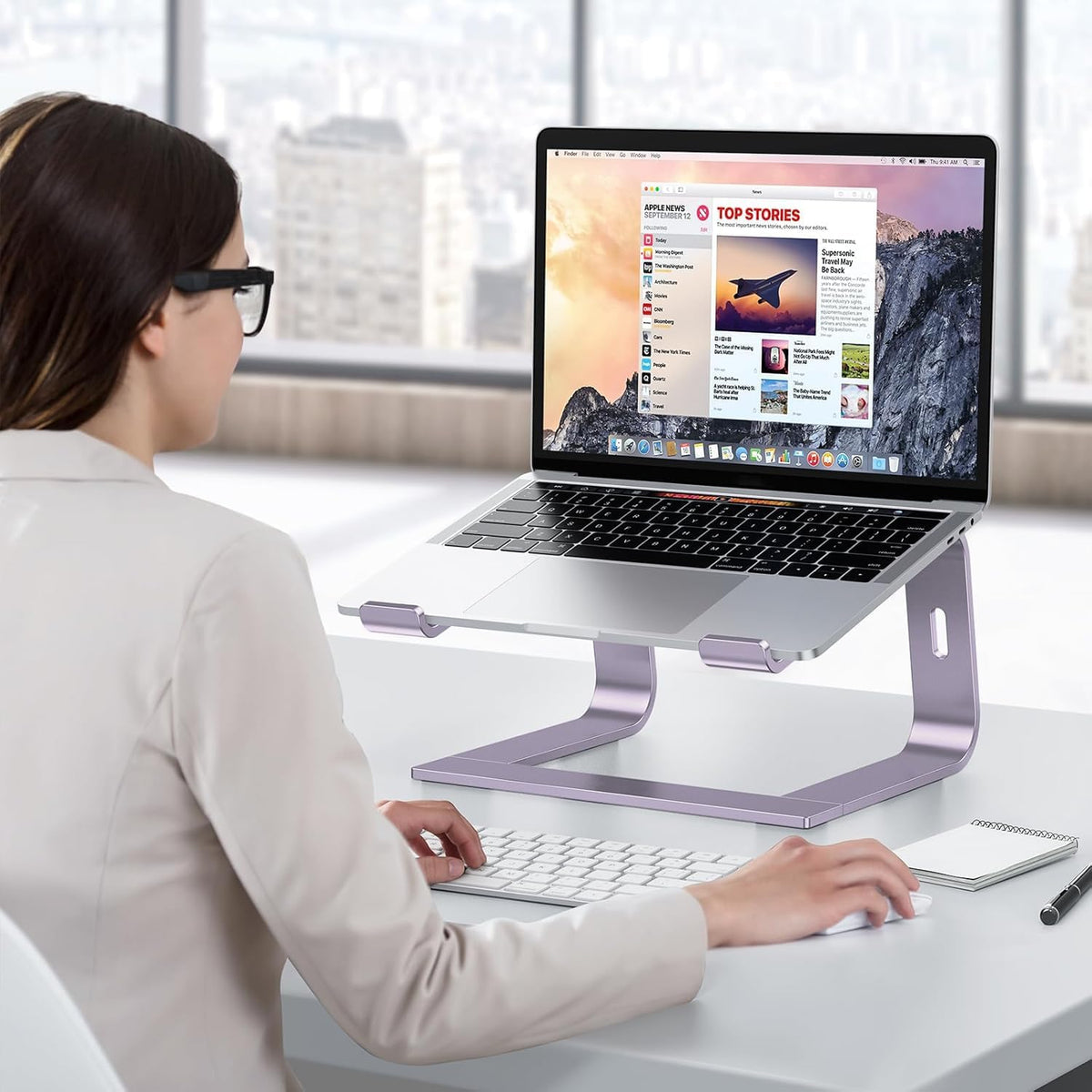 Laptop Stand, Detachable Mount for MacBook Air/Pro Dell HP Rose Gold
