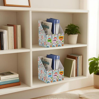 20 Pack Foldable Cardboard Magazine Holder, Vertical File Bin