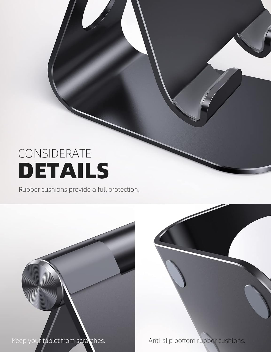 iPad Stand Adjustable Tablet Holder, Sturdy Aluminum, Multi-Angle